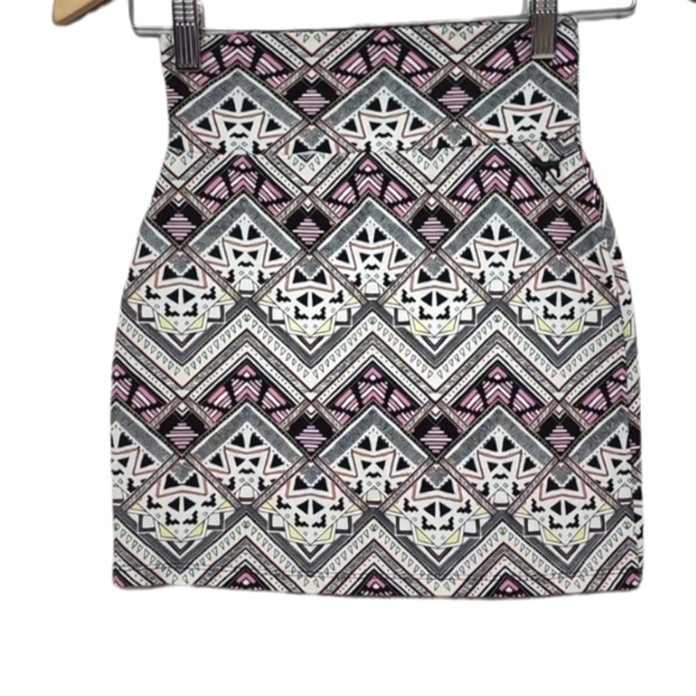 Victoria's Secret PINK Geo Print High Waist Summer Mini Skirt white‎ pink  Sz SP